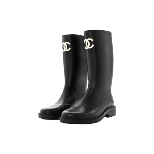 حذاء شانيل CHANEL CC-logo rain boots