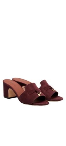 حذاء لوربيانا Loro Piana Women's Red Block Heel Sa...