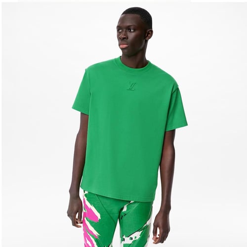 تيشيرت لويس فيتون اخضر LV logo embossed T-shirt