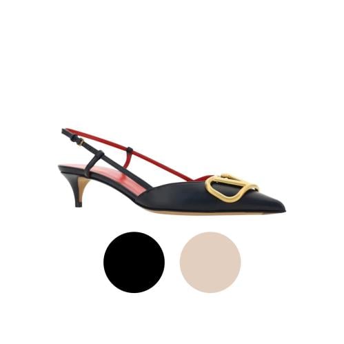 كعب فالنتينو VLOGO SIGNATURE CALFSKIN SLINGBACK PU...