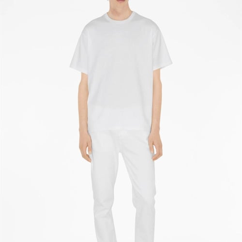 تيشيرت بربري ابيض Burberry Jacquard logo-embossed...