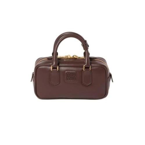شنطة ميو ميو MIU Arcadie Leather Crossbody Hobo Ha...