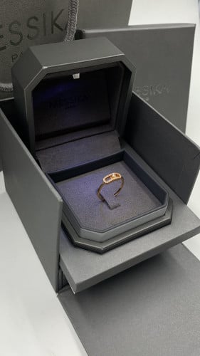 خاتم ميسيكا ذهبي بجوهرة واحدة