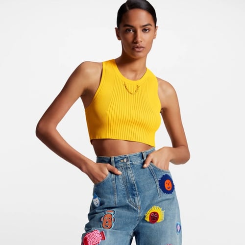 توب لويس فيتون اصفر