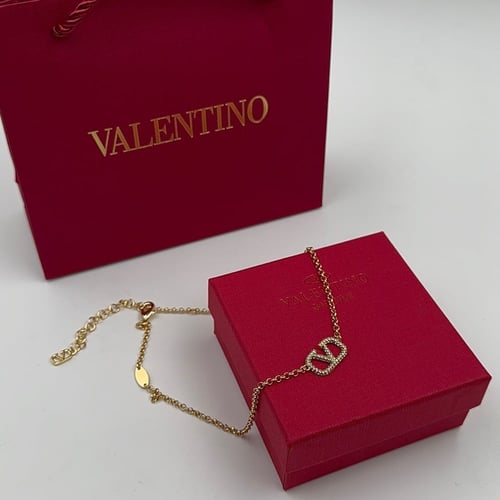 سلسال فالنتينو ذهبي بكرستال