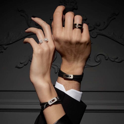 سوارة ميسيكا جلد لون رمادي