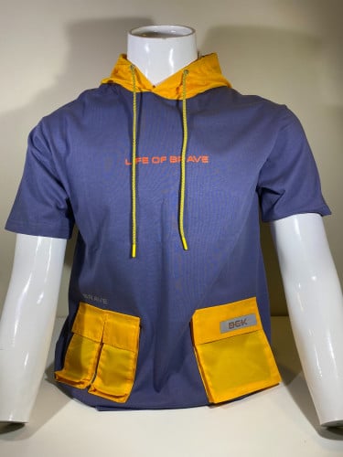 تيشيرت BCK مع هودي برتقالي و كحلي