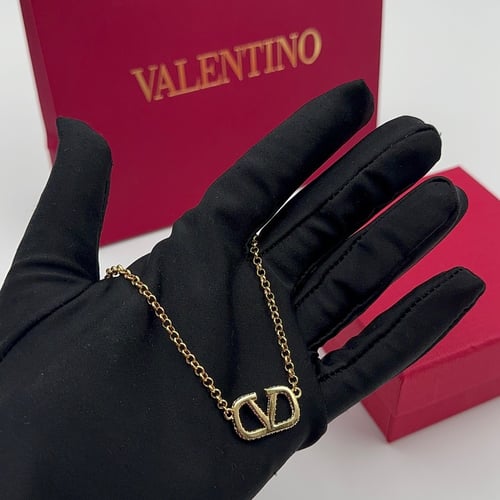 سلسال فالنتينو ذهبي بكرستال