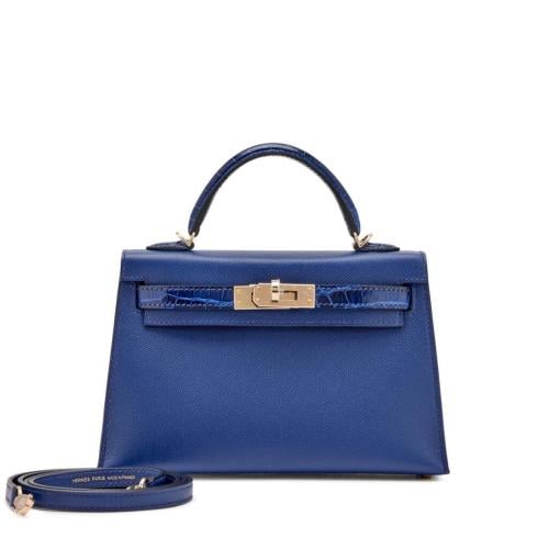 شنطة ارميز Hermès Bleu Saphir Veau Madame and Alli...