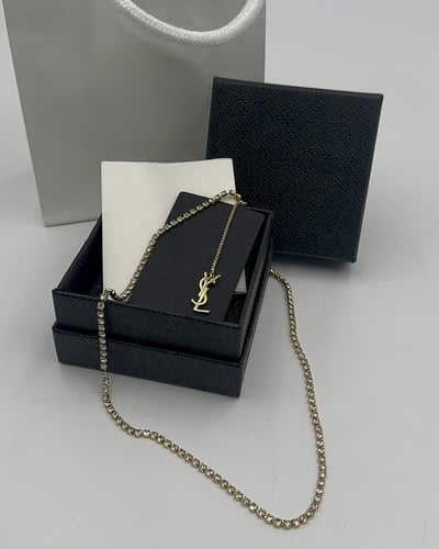 سلسال سان لوران كرستال ذهبي