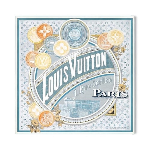 سكارف لويس فيتون سماوي بنقوش