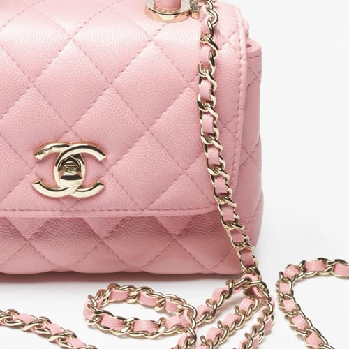 شنطة شانيل Chanel Light Grey Quilted Leather Mini...
