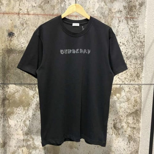 تيشيرت بربري اسود Paisley Logo Cotton T-shirt