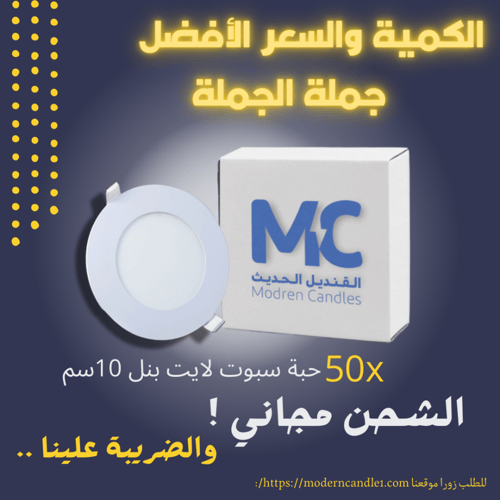 كرتون 50 حبة سبوت لايت بنل ثلجي 10 سم