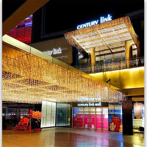 سلسلة شلال مضيئة 300 لمبة مؤلفة من حبل افقي بطول 4...