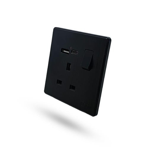 فيش ثلاثي مع مدخل usb ومدخل type c
