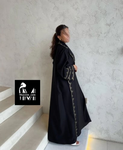 عبايه بقماش كتان +شك نحاسي