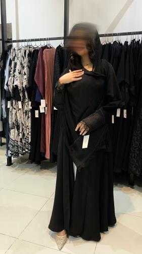 عبايه ندى كلفه اسود