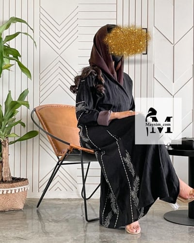 عبايه بقماش كريب مغسول _m276