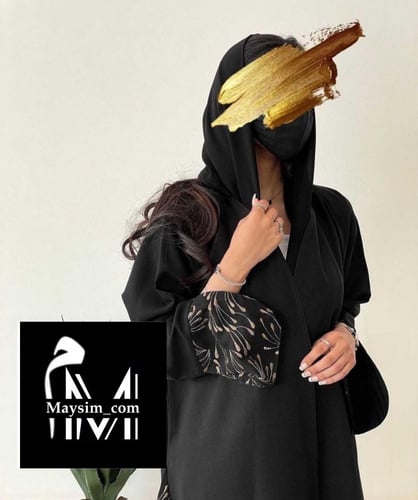 عبايه بقماش كتان اسود