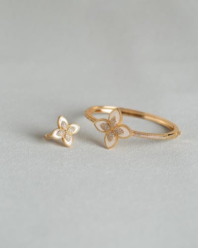 طقم إسوارة + خاتم روبرتو كوين ديزاين ماركة Eleganc...