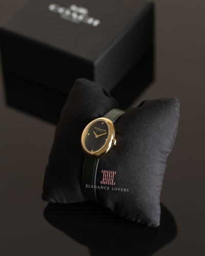 ساعة نسائية ماركة كوتش - Oval Black Strap