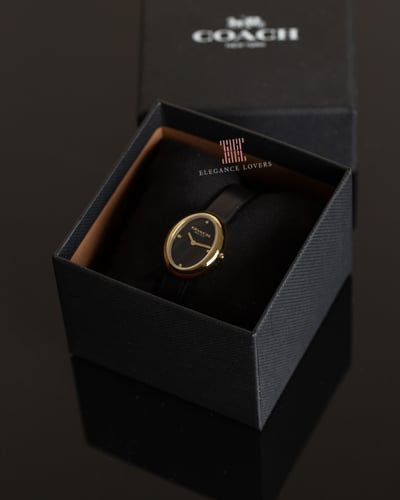ساعة نسائية ماركة كوتش - Oval Black Strap