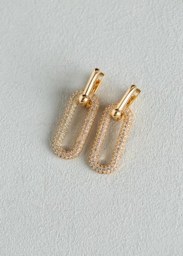 حلق تيفاني ديزاين مطلي ذهب أصفر ماركة Elegance Lov...