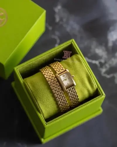 ساعة نسائية ماركة توري بورش TBW1096 Mini Elenor Dual Gold Strap