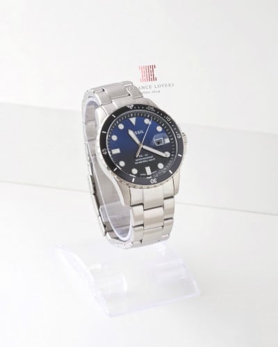 ساعة رجالية ماركة فوسيل - Silver Blue Dial