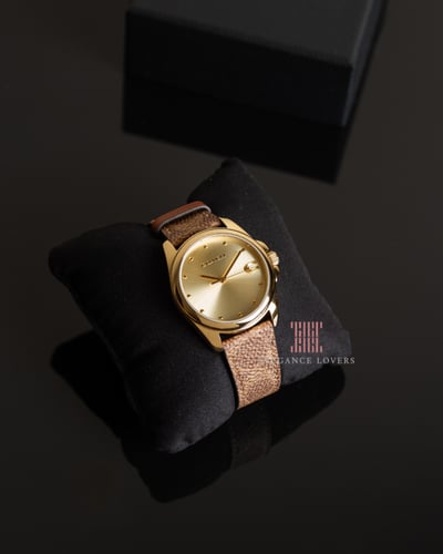 ساعة جلد نسائية ماركة كوتش - Khaki Logo