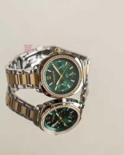 Women's watch, brand Coach, Kitt Chronograph Two Tones and Green Dial