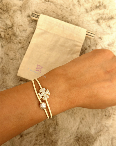 اسواره توري بورش مطلية ذهب - Off White