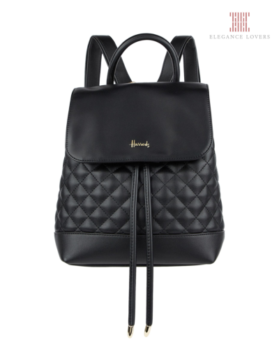 شنطة ظهر ماركة هارودز - Black Quilted