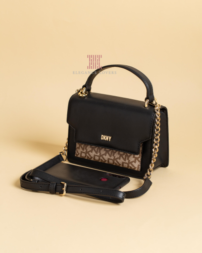 شنطة كروس ماركة دكني - Tope Handle Black/Khaki Log...