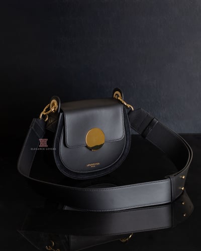شنطة كتف ماركة Yucca Suede Black - LePARMENTIER