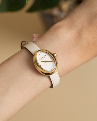 ساعة نسائية ماركة كوتش - Oval White Strap