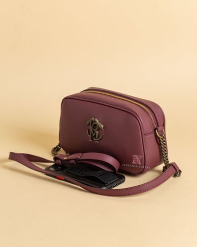 شنطة كروس ماركة روبرتو كافالي Burgundy Camera Bag