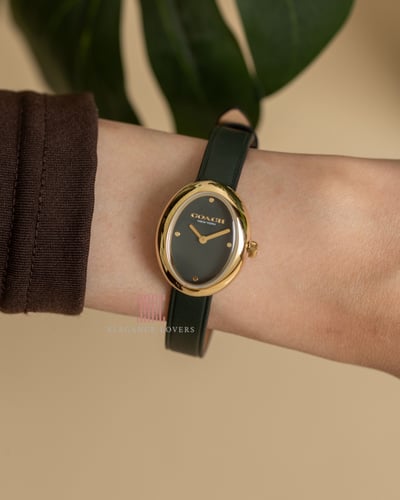 ساعة نسائية ماركة كوتش - Oval Olive Green Strap