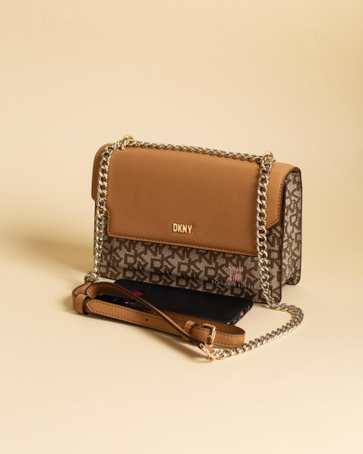 شنطة دكني بني كروس - Flap Camel/Signature