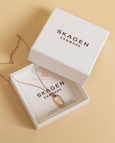 سلسال لؤلؤ مطلي ذهب ماركة سكيجان - روز قولد