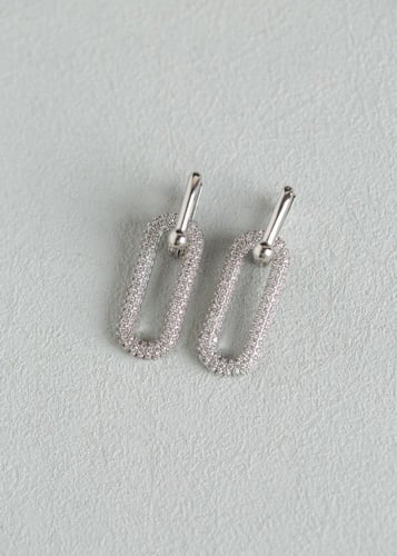 حلق تيفاني ديزاين مطلي ذهب أبيض ماركة Elegance Lov...