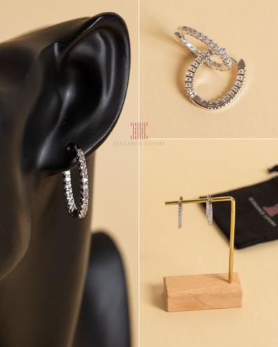 حلق التنس مطلي ذهب ماركة Elegance Lovers