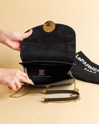 شنطة كروس ماركة LePARMENTIER - Mini Top Handle Bla...