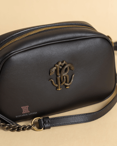 شنطة كروس ماركة روبرتو كافالي Black Camera Bag