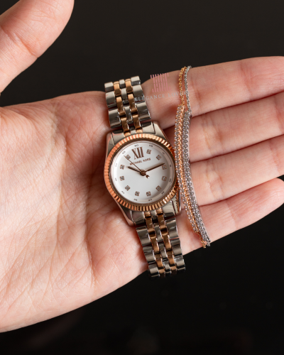 طقم ساعة + أساور نسائية ماركة مايكل كورس MK4817SET