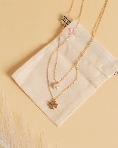 سلسال توري بورش دبل لؤلؤ/لوجو - Tory Logo/Pearl