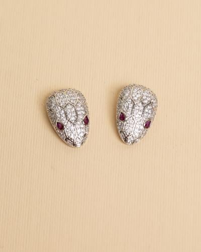 حلق بولغاري ديزاين مطلي ذهب ماركة Elegance Lovers