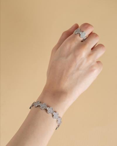 طقم إسوارة + خاتم فان كليف ديزاين ماركة Elegance L...