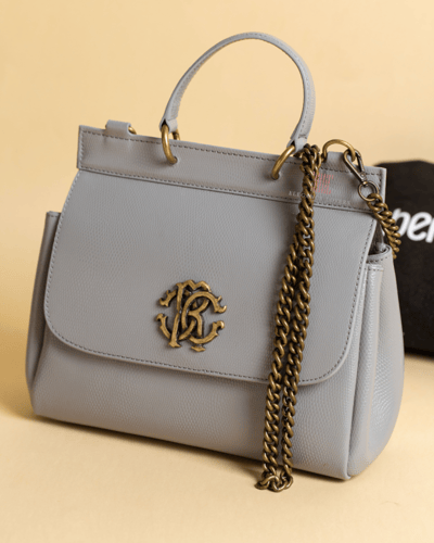 شنطة كتف/كروس ماركة روبرتو كافالي - رصاصي